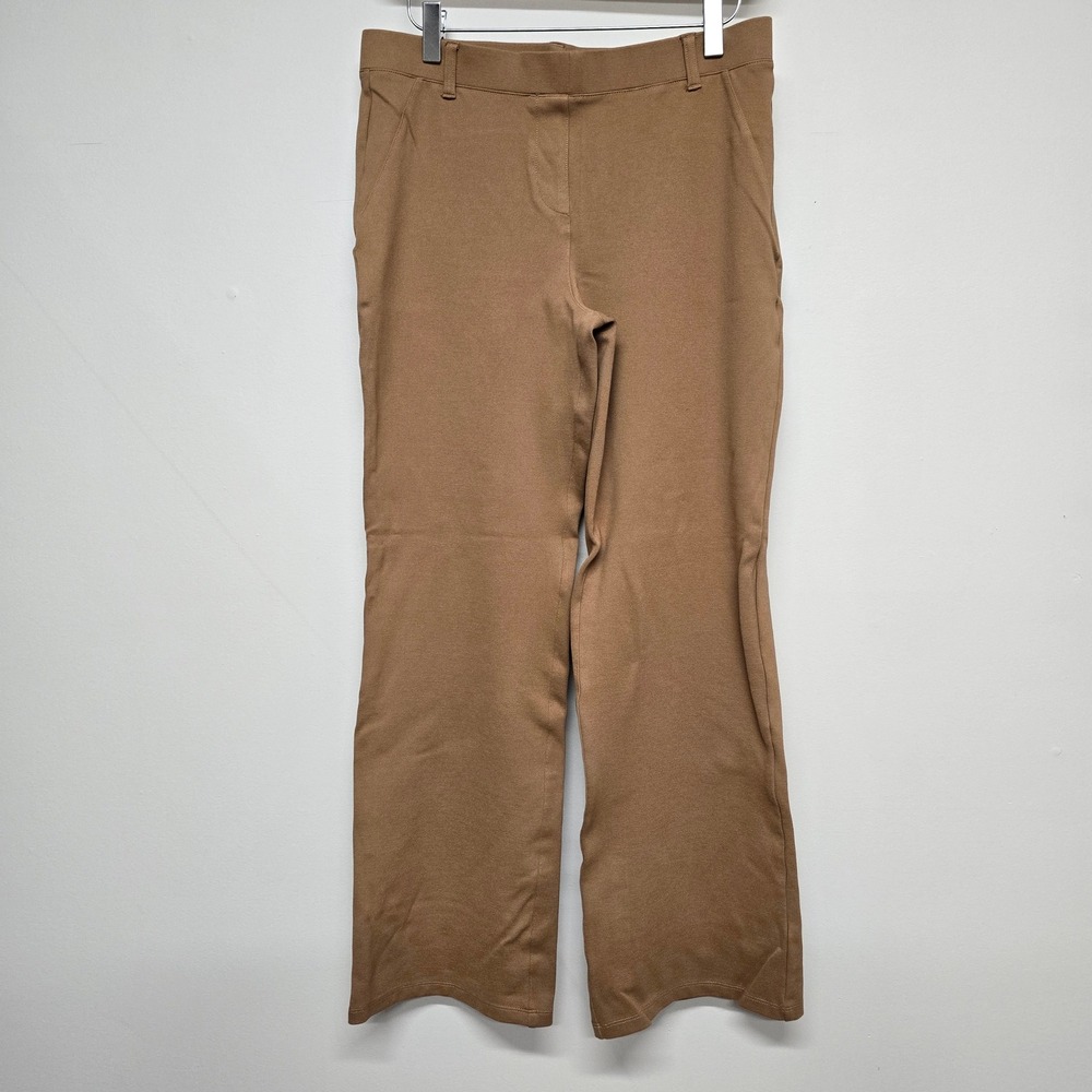 Quince Ultra-Stretch Ponte Bootcut Pants Womens M Petite Roasted Pecan Brown